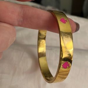 KATE SPADE GOLD-TONE SLIP ON BRACELET+SIX BRIGHT PINK SPADES- Valentine’s Day?